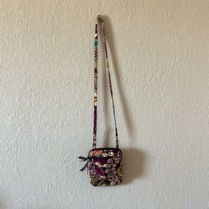 Vera Bradley Purple Multicolor Mini Crossbody Purse.